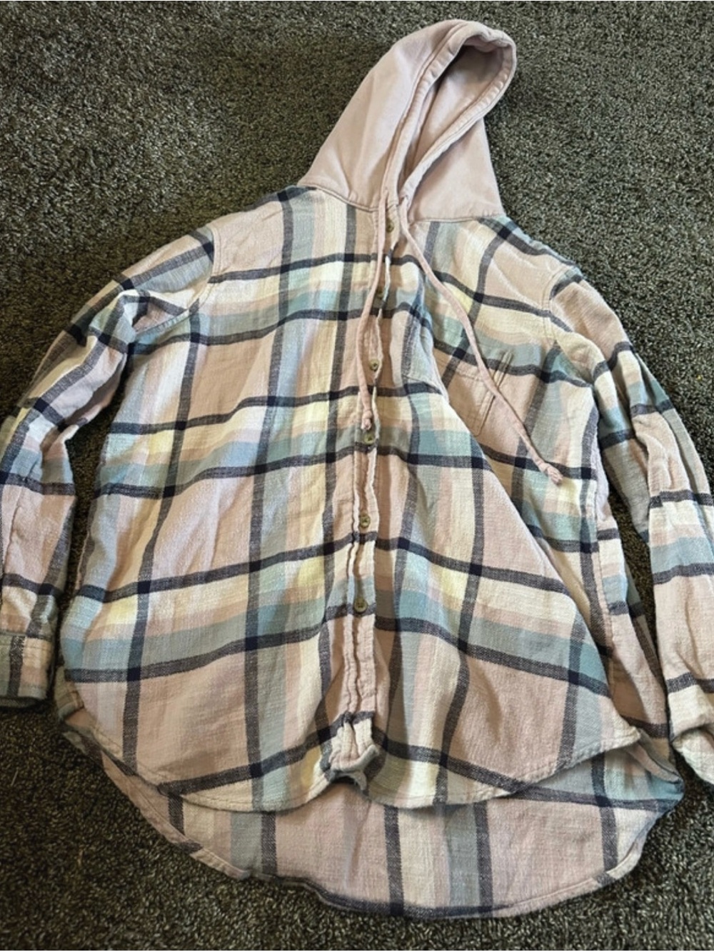 American Eagle Soft Mauve Hoodie with Drawstrings - Picture 2 of 4